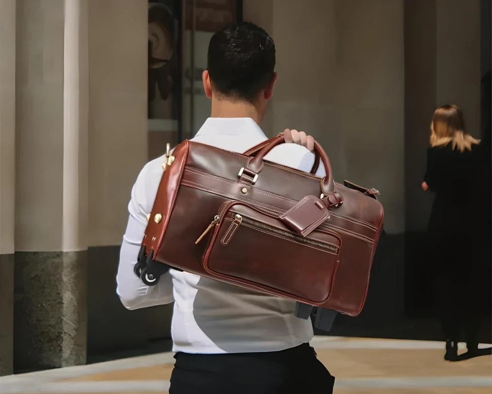 carry on luggage leather
